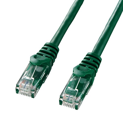 【柏倉庫:1719】サンワサプライ CAT6LANケーブル (15m) UTP 1Gbps/250MHz RJ45 ツメ折れ防止 グリーン LA-Y6-15G