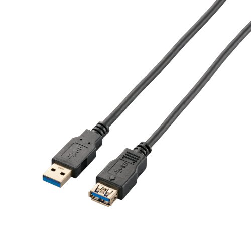 【柏倉庫:1797】エレコム USBケーブル 延長 USB3.0 (USB A オス to USB A メス) スタンダード 2m ブラック USB3-E20BK