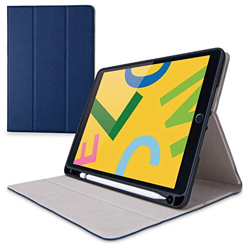 【柏倉庫:2163】エレコム iPad 10.2 2019/2020年モデル対応 フラップケース Pencil収納 スリープ対応 ネイビー TB-A19RSANV