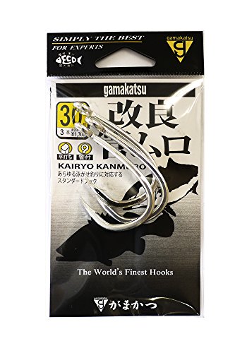 【有明倉庫:3013】がまかつ(Gamakatsu) シングルフック 改良 管ムロ 30号 3本 銀 68441