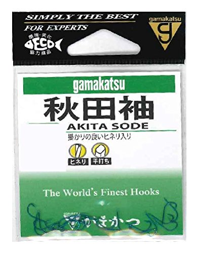 【柏倉庫:3021】がまかつ(Gamakatsu) 秋田袖 フック 青 6号 釣り針