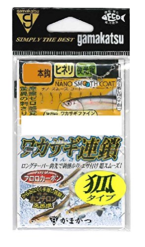 【柏倉庫:3033】がまかつ(Gamakatsu) ワカサギ連鎖狐タイプ フック 5本 W183 1.5号-ハリス0.2 釣り針