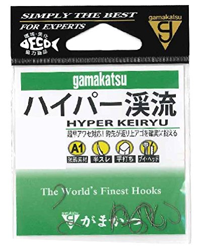 【城北SC:3071】がまかつ(Gamakatsu) シングルフック A1 ハイパー渓流 茶 8号 12本 67530