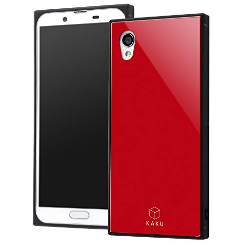 【柏倉庫:4185】イングレム AQUOS sense2/Android One S5 耐衝撃ガラスケース KAKU/レッド IQ-AQSE2K1B/R