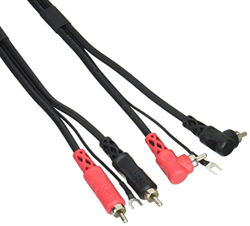 【柏倉庫:4389】HOSA CRA-201DJ 1m RCA×2-L型RCA×2 アース線付 オーディオケーブル