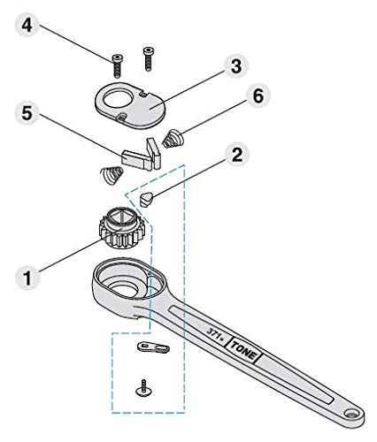【有明倉庫:4981】トネ(TONE) ラチェットハンドル用リペアキット RK-371BN 差込角12.7mm(1/2")