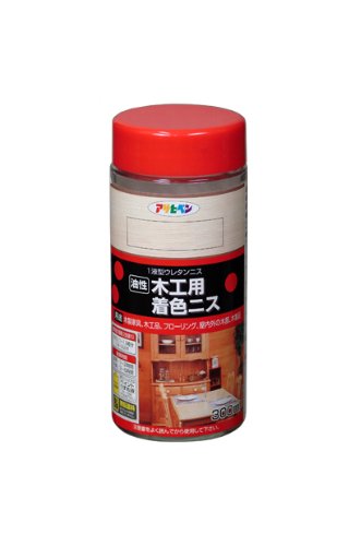 【有明倉庫:5581】アサヒペン 木工用着色ニス 300ML 透明(クリヤ)